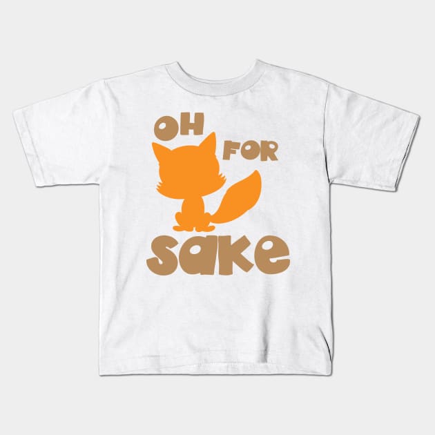 Oh For Fox Sake, Fox Silhouette, Woodland Animal Kids T-Shirt by Jelena Dunčević